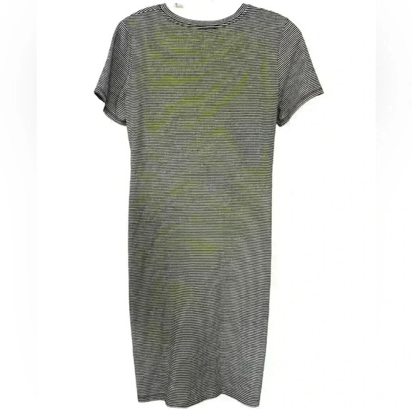 THEORY KNOT TEE DRESS BLACK AND WHITE RUBRIC STRIPE SIZE MEDIUM NWOT - Picture 5 of 10